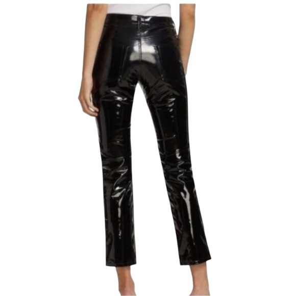 SIMON MILLER Patent Faux Leather Pants 26 Black Goth Dark Romantic Wet Look - Picture 5 of 15
